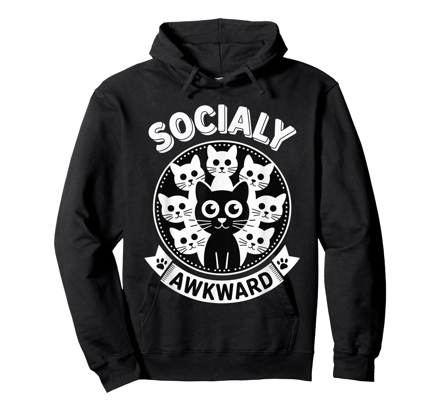 Socially Awkward Cute Introvert Cat Meme Anti-Social Club T-Shirt