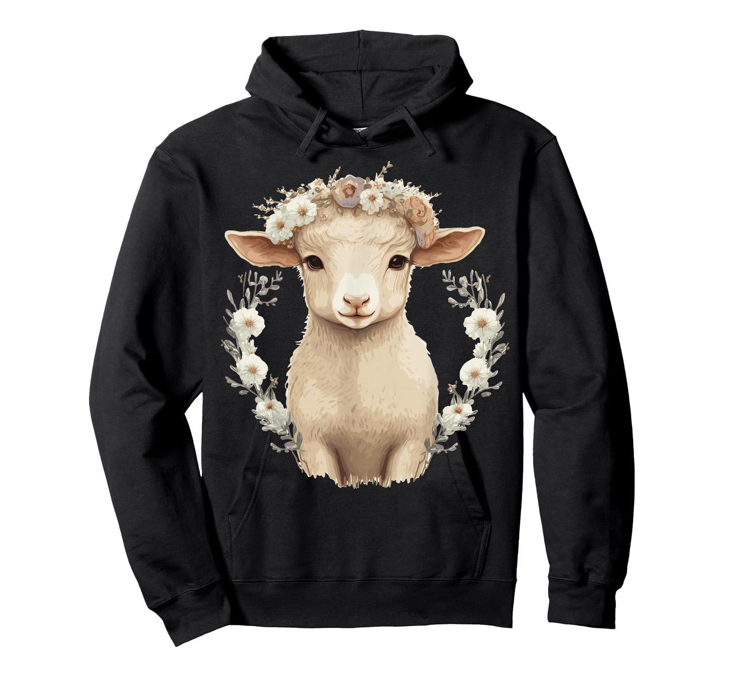 Cute Lamb Flower Crown Sheep Baby Floral Farm Animal Pet T-Shirt
