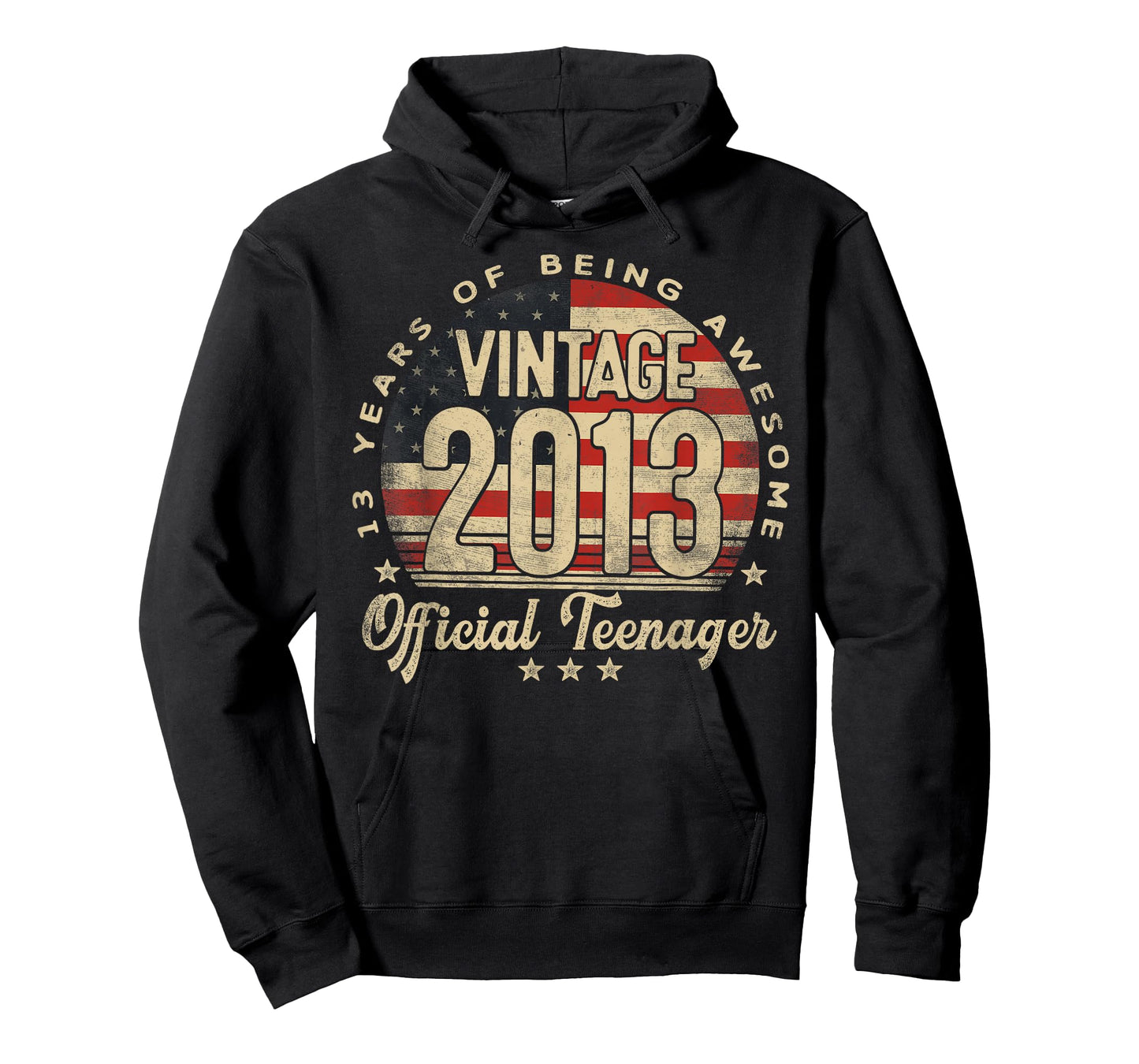 Vintage 2013 Official Teenager USA Flag 13-Year-Old Age 13 T-Shirt