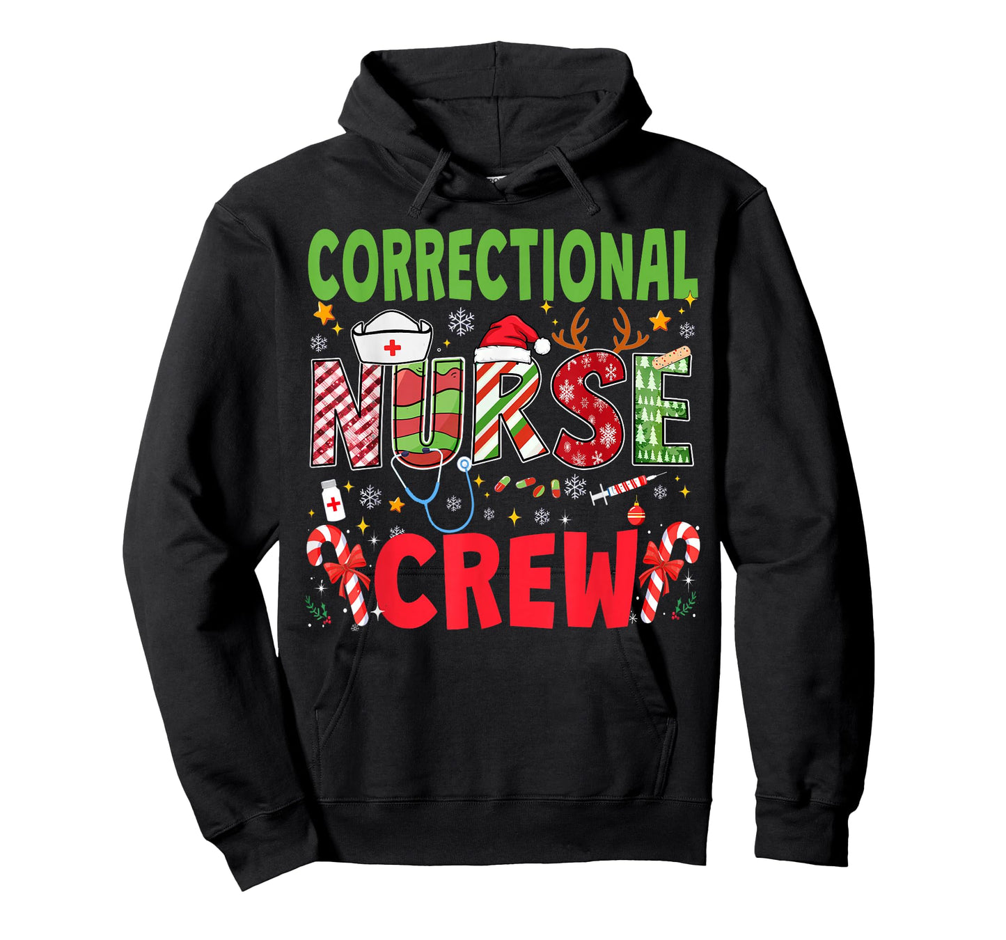 Correctional Nurse Christmas Crew Funny Xmas Nurse Pajama T-Shirt