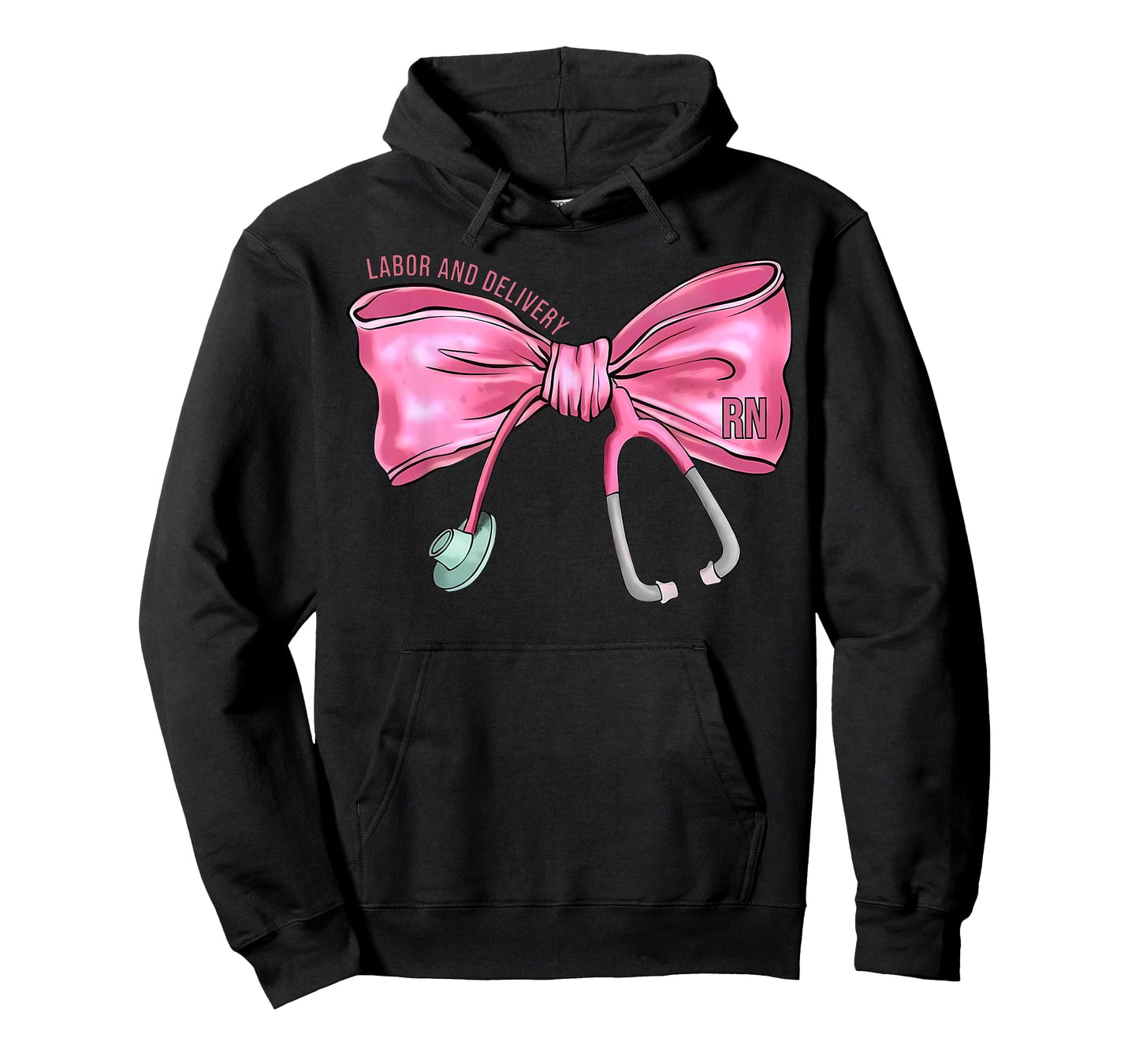 Coquette Bow Stethoscope Labor and Delivery Nurse RN Nursing T-Shirt