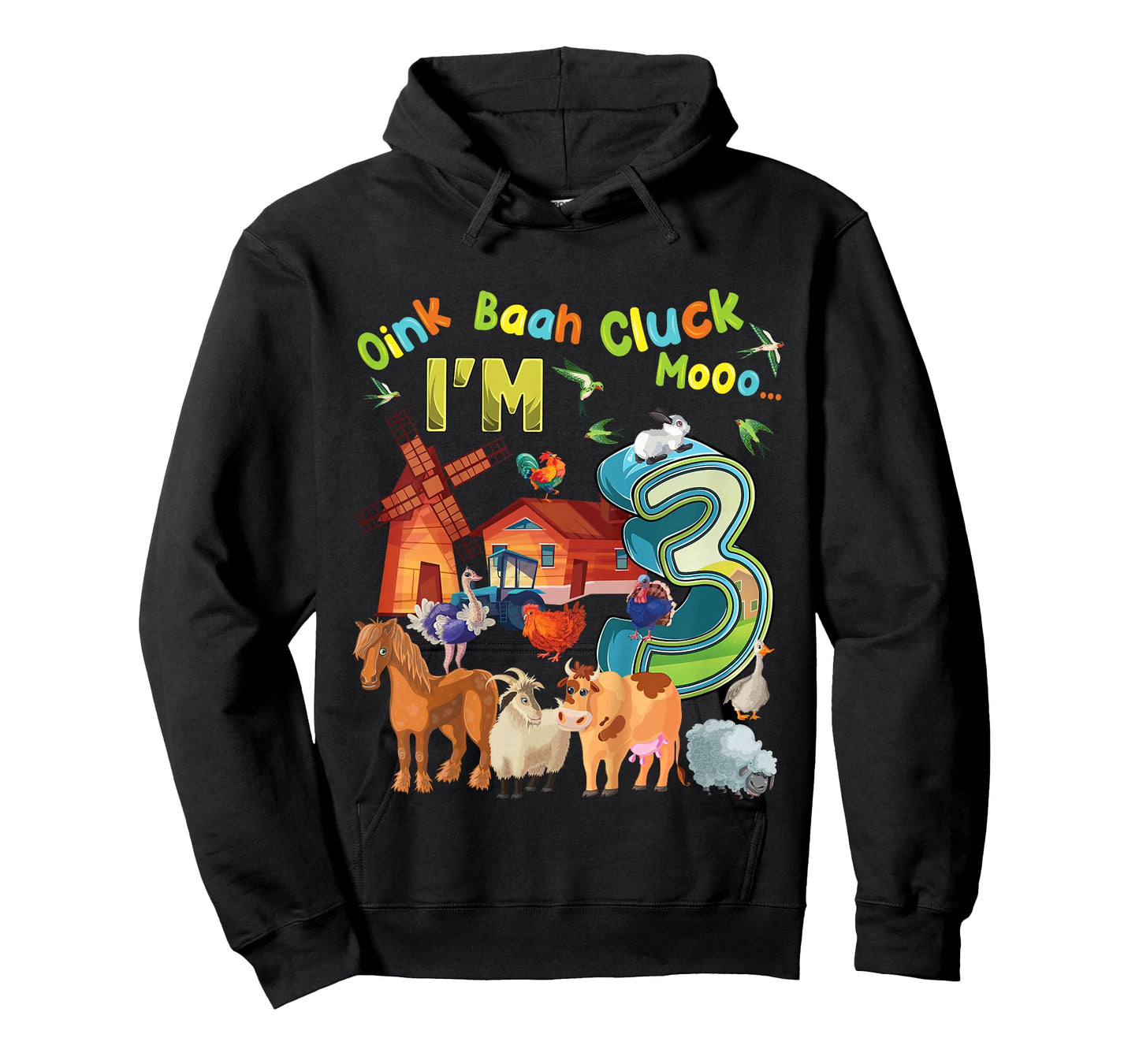 Barnyard 3rd Birthday Farm Animals 3 Years Old Farming T-Shirt