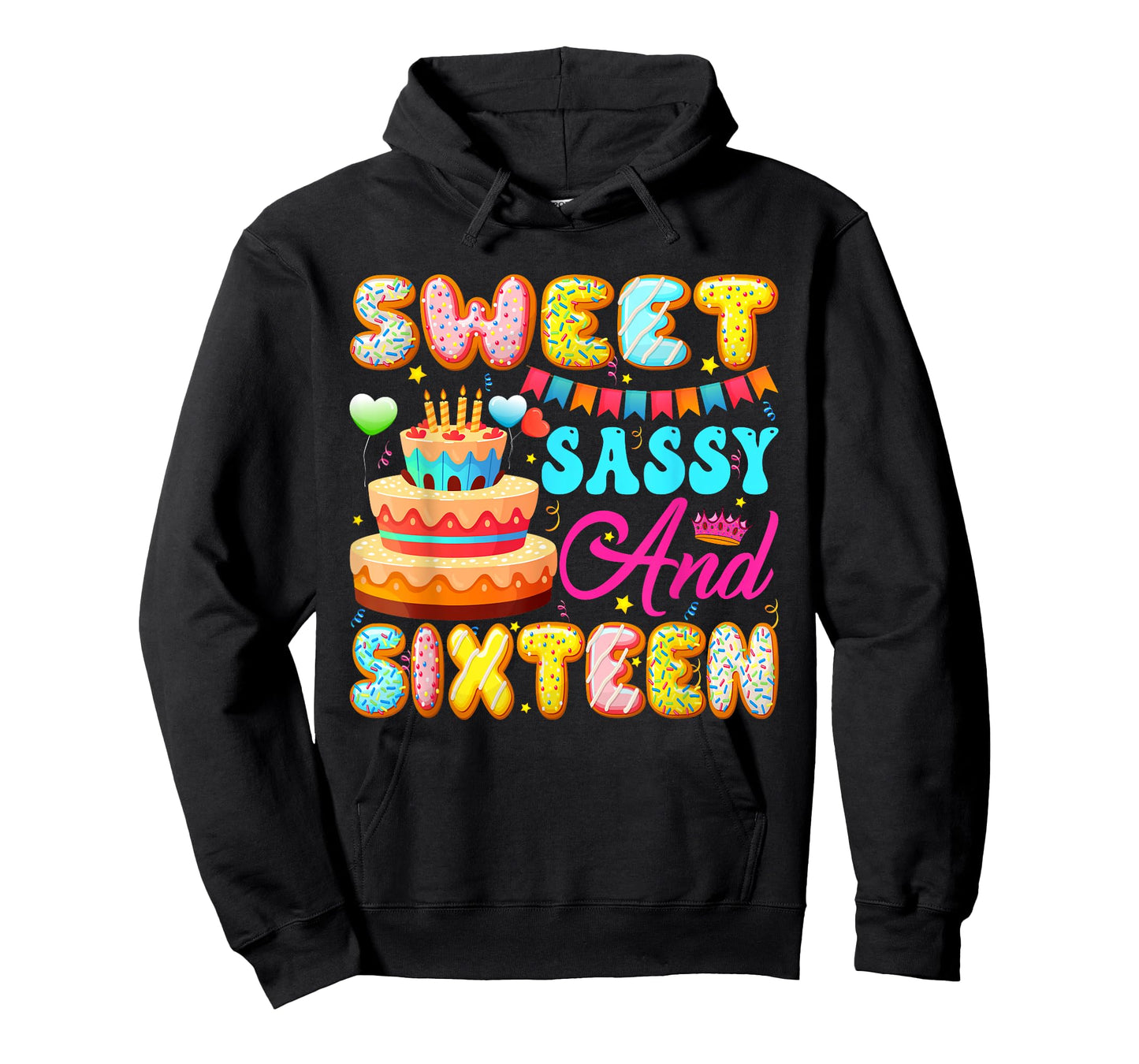 Sweet Sassy & Sixteen 16 Years Old Donut Lover 16th Bday T-Shirt