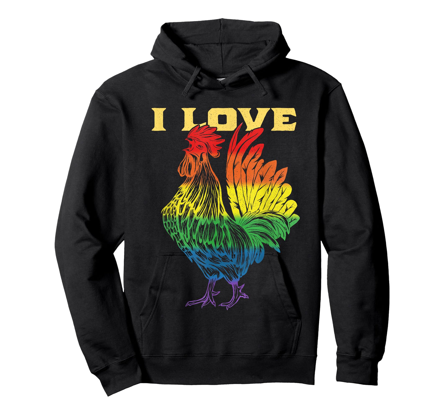 Cock Rainbow Flag LGBT Gay Pride T-Shirt I Love Cock Rooster T-Shirt