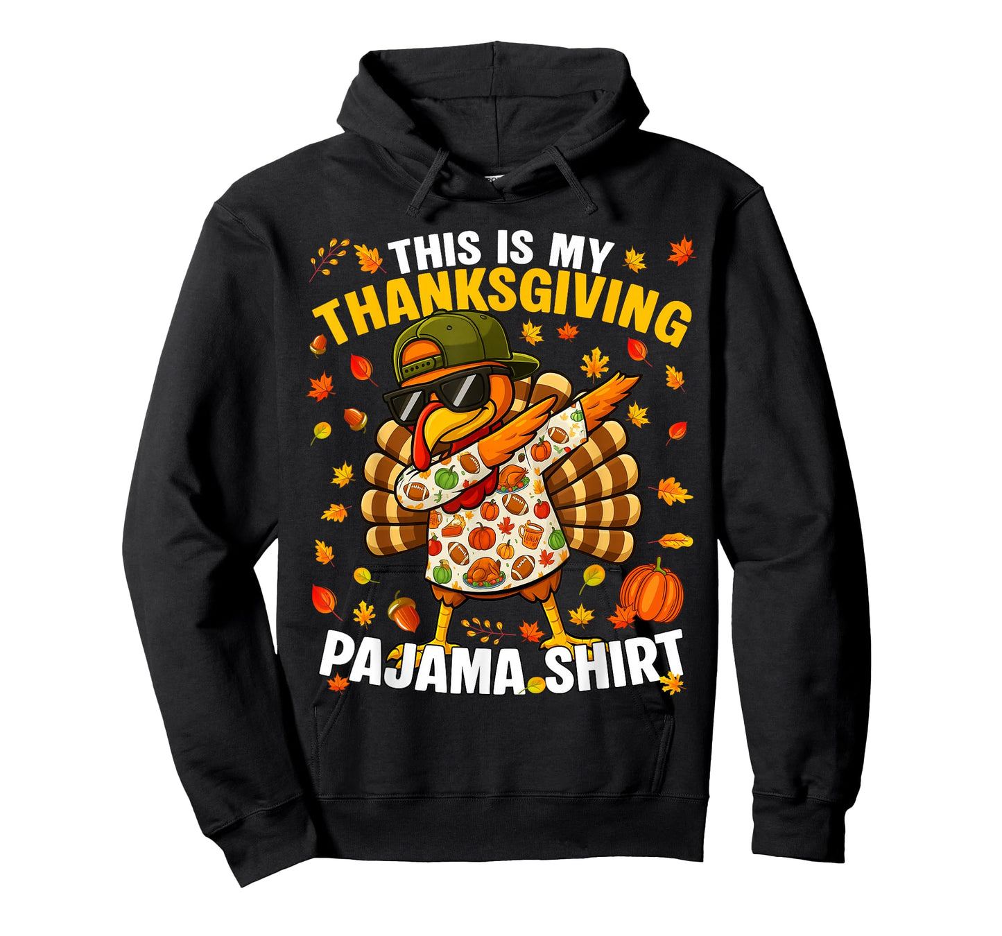Funny Dabbing Turkey Thanksgiving Pajamas PJs Sports Boy Kid T-Shirt