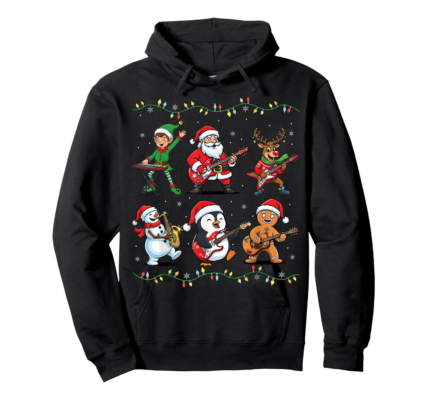 Christmas Santa Elf Music Funny Xmas for Boys Girls Men T-Shirt