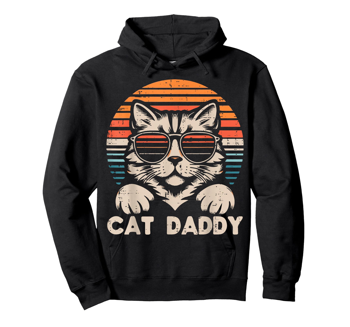 Cat Daddy Sunglasses Sunset Retro Fur Dad Papa Kitten Men T-Shirt