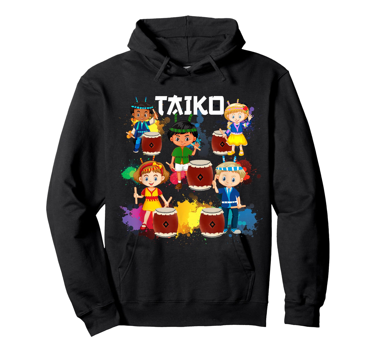 Cool Colorful Taiko Drummer Kids Boys Girls Teens T-Shirt