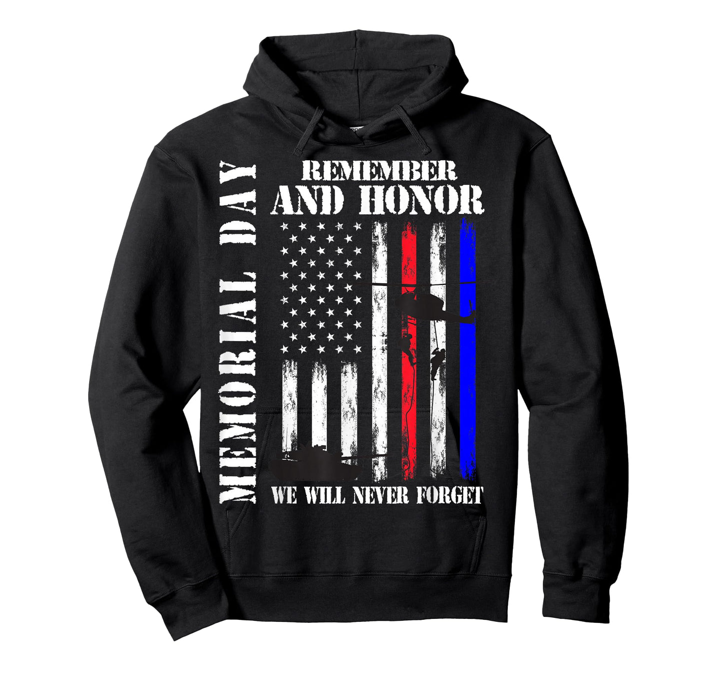 Memorial Day Remember Honor Never Forget Veteran USA Flag T-Shirt