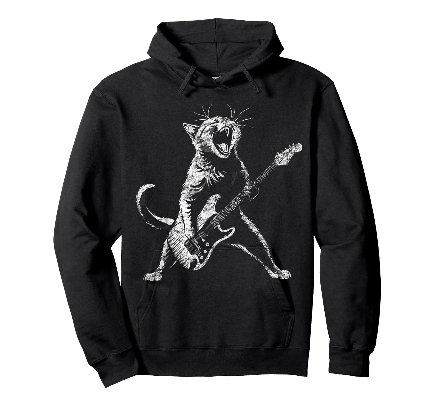 Retro funny guitar cat rock cat playing guitar T-Shirt