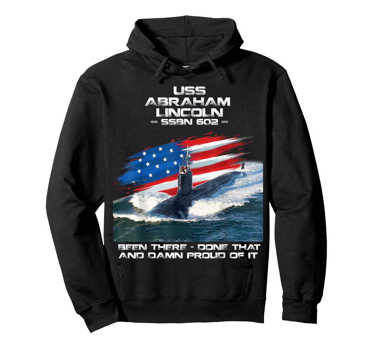 USS Abraham Lincoln SSBN-602 American Flag Submarine Veteran T-Shirt
