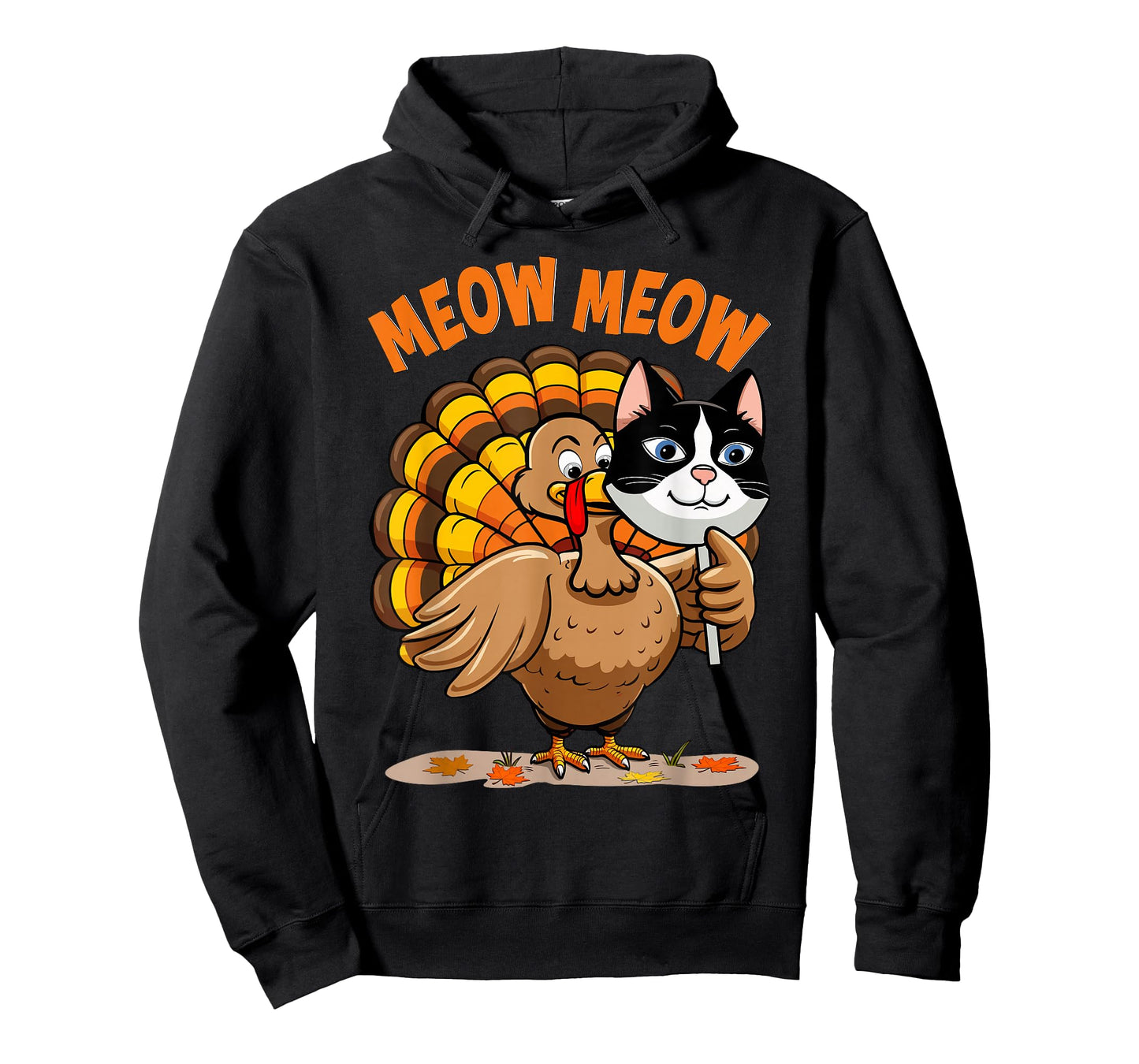 Thanksgiving Cat Funny Fake Cat Meow Thanksgiving Turkey T-Shirt