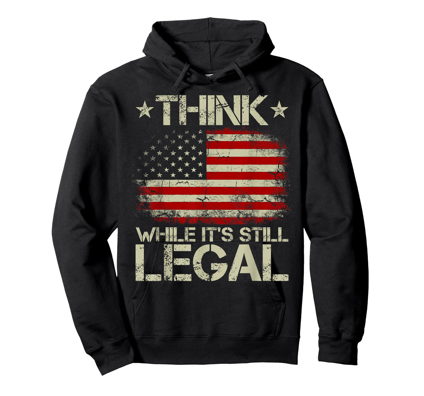 Vintage Old American Flag Think While It's Still Legal T-Shirt