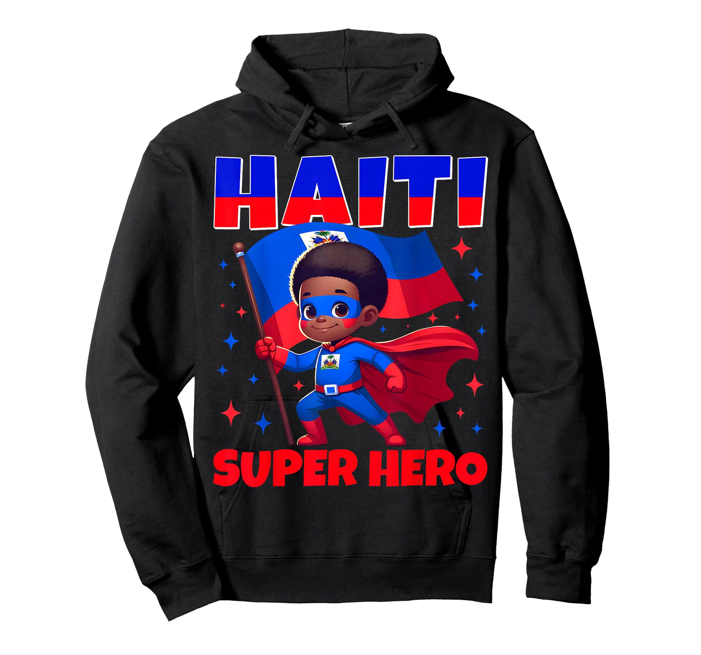Haiti Super Hero Haiti Flag Melanin for Black Boys Kids T-Shirt