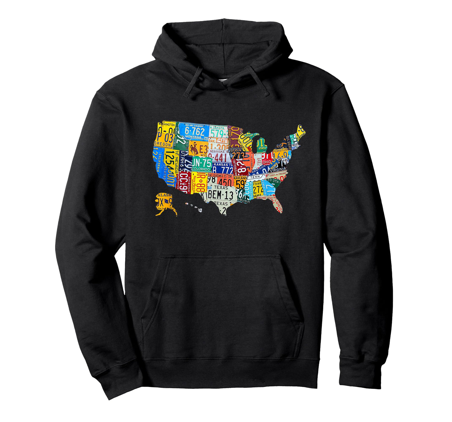 License Plate American Flag US Map Art American Map Shirt T-Shirt