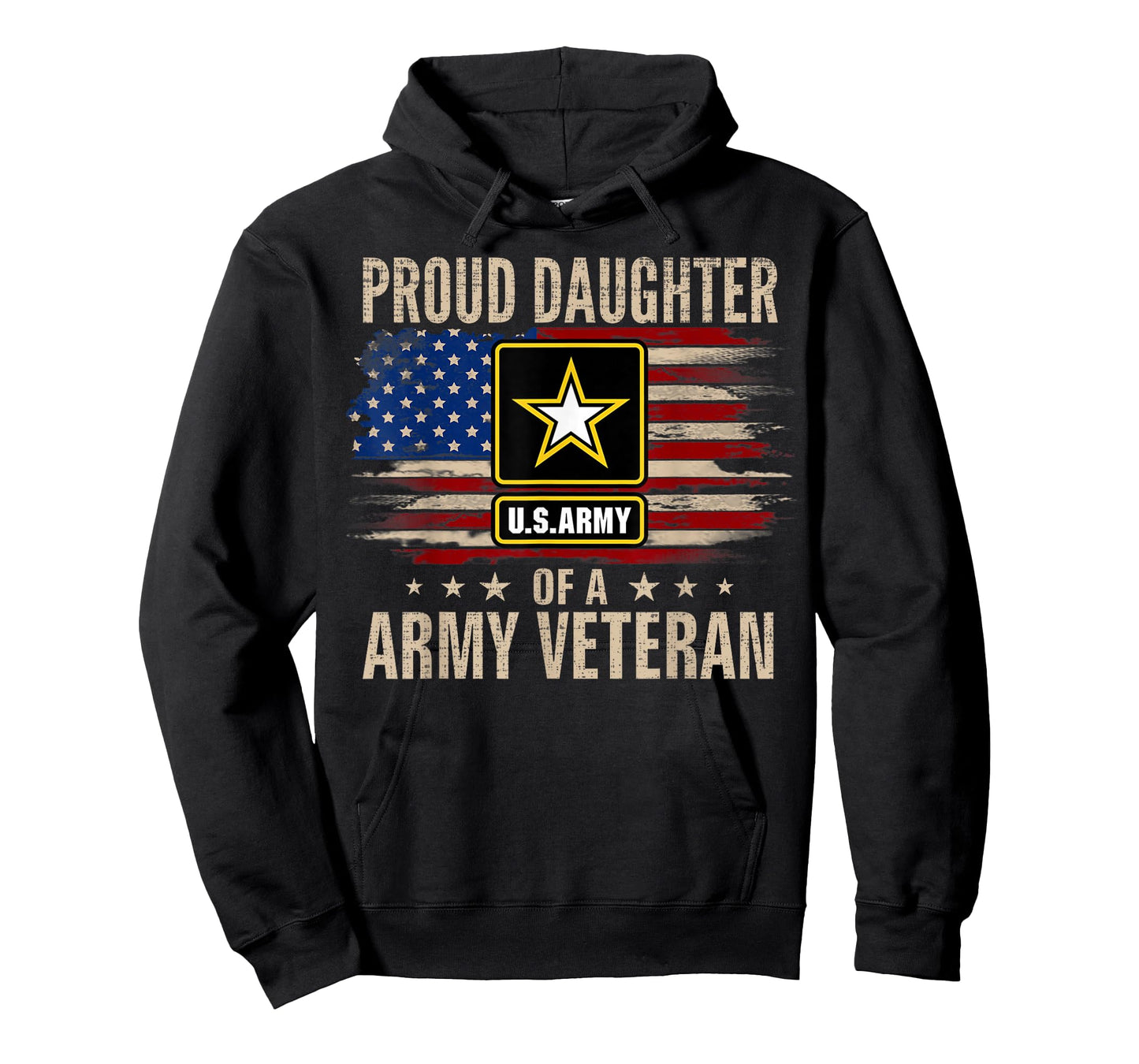 Vintage Proud Daughter of A Army Veteran with American Flag T-Shirt