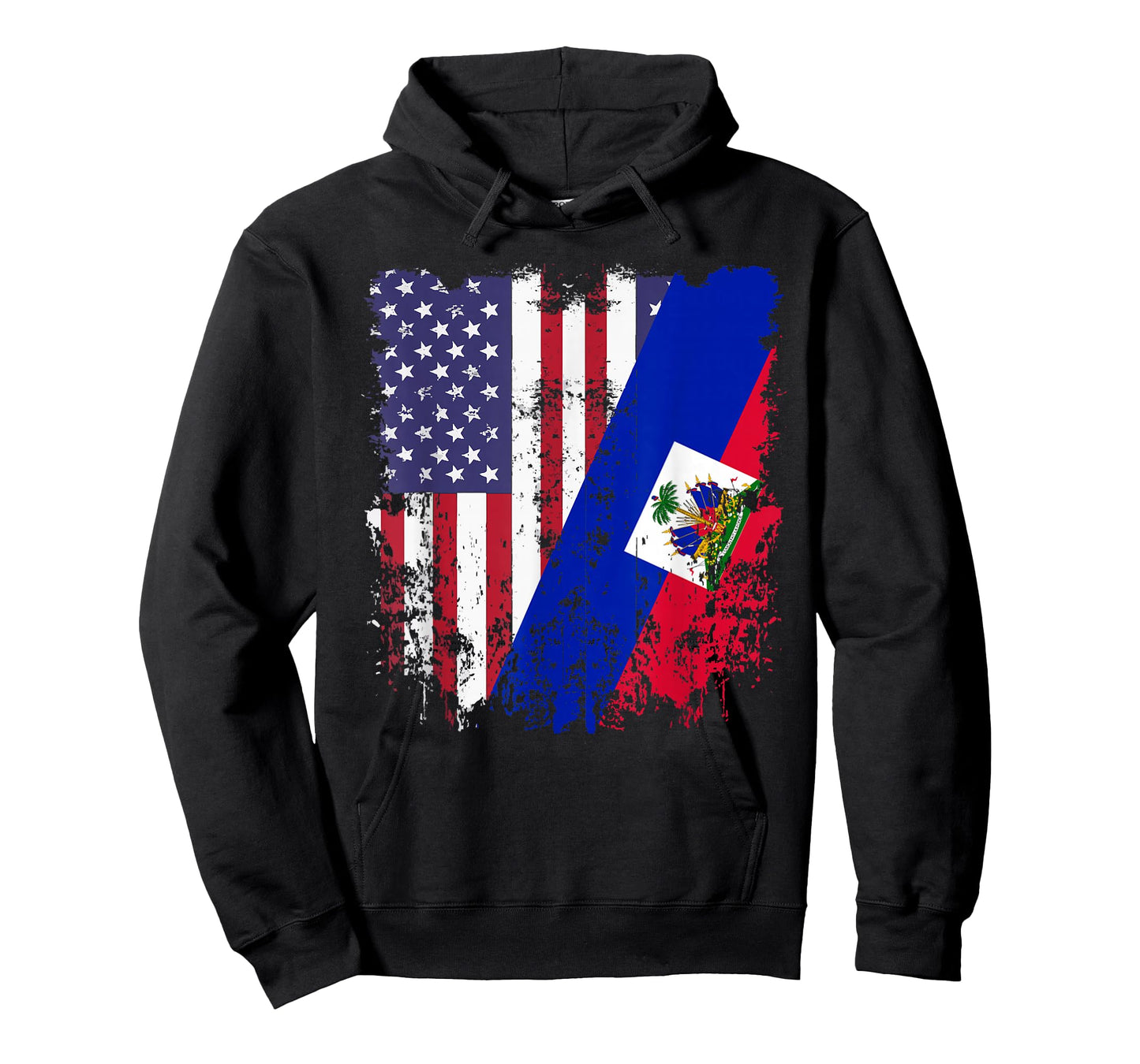 Haitian Roots Half American Flag Haiti Flag T-Shirt