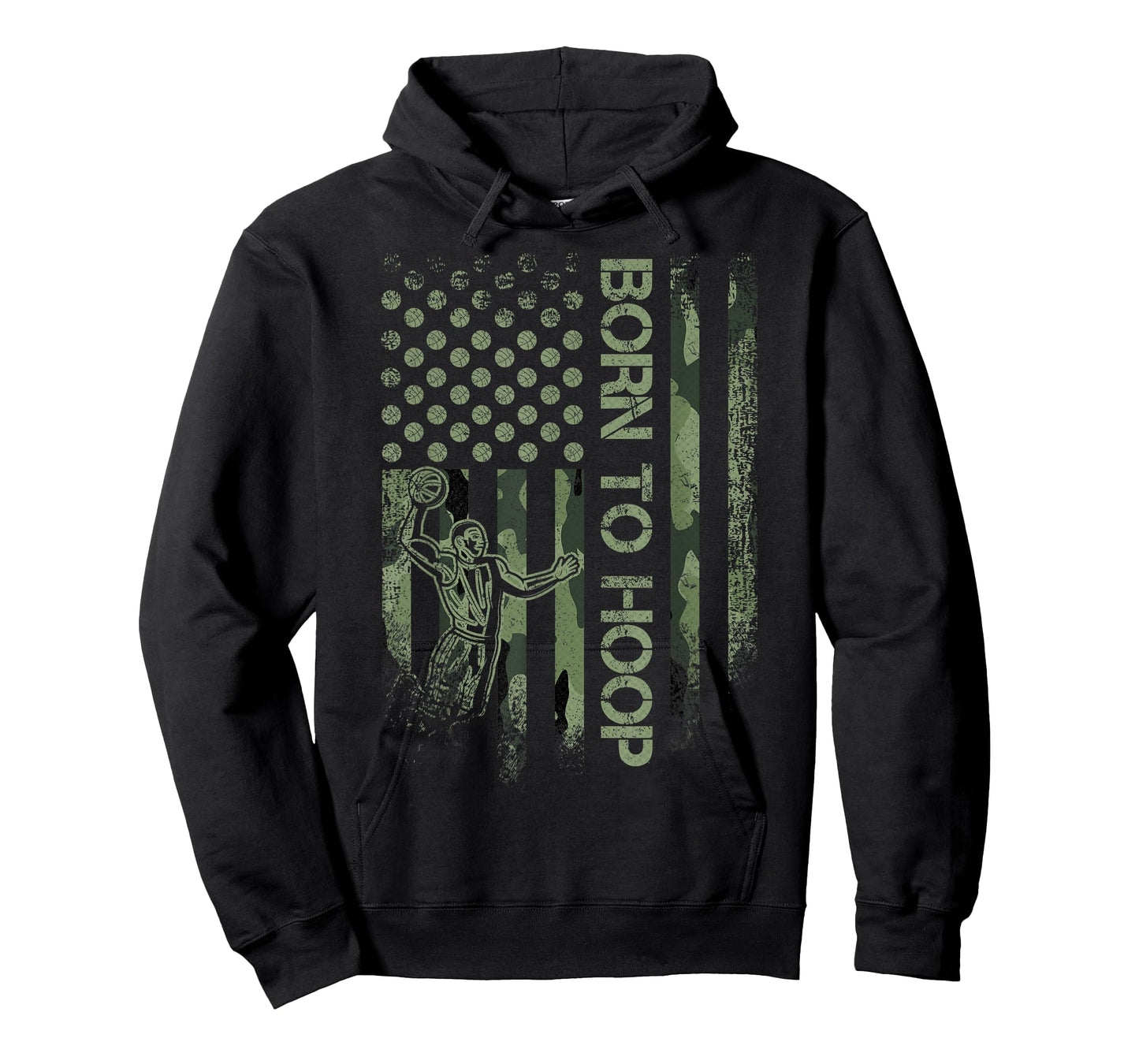 Vintage USA Camouflage Born To Hoop - Basketball Player Love T-Shirt