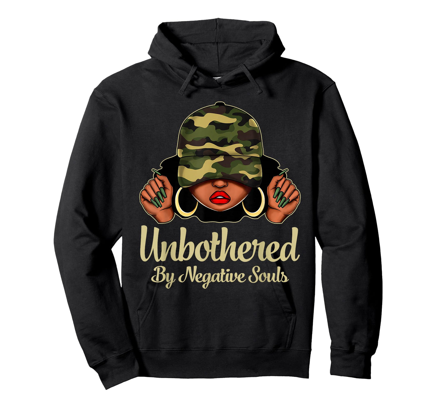 African American Afro Queen Camo Black Woman Unbothered T-Shirt