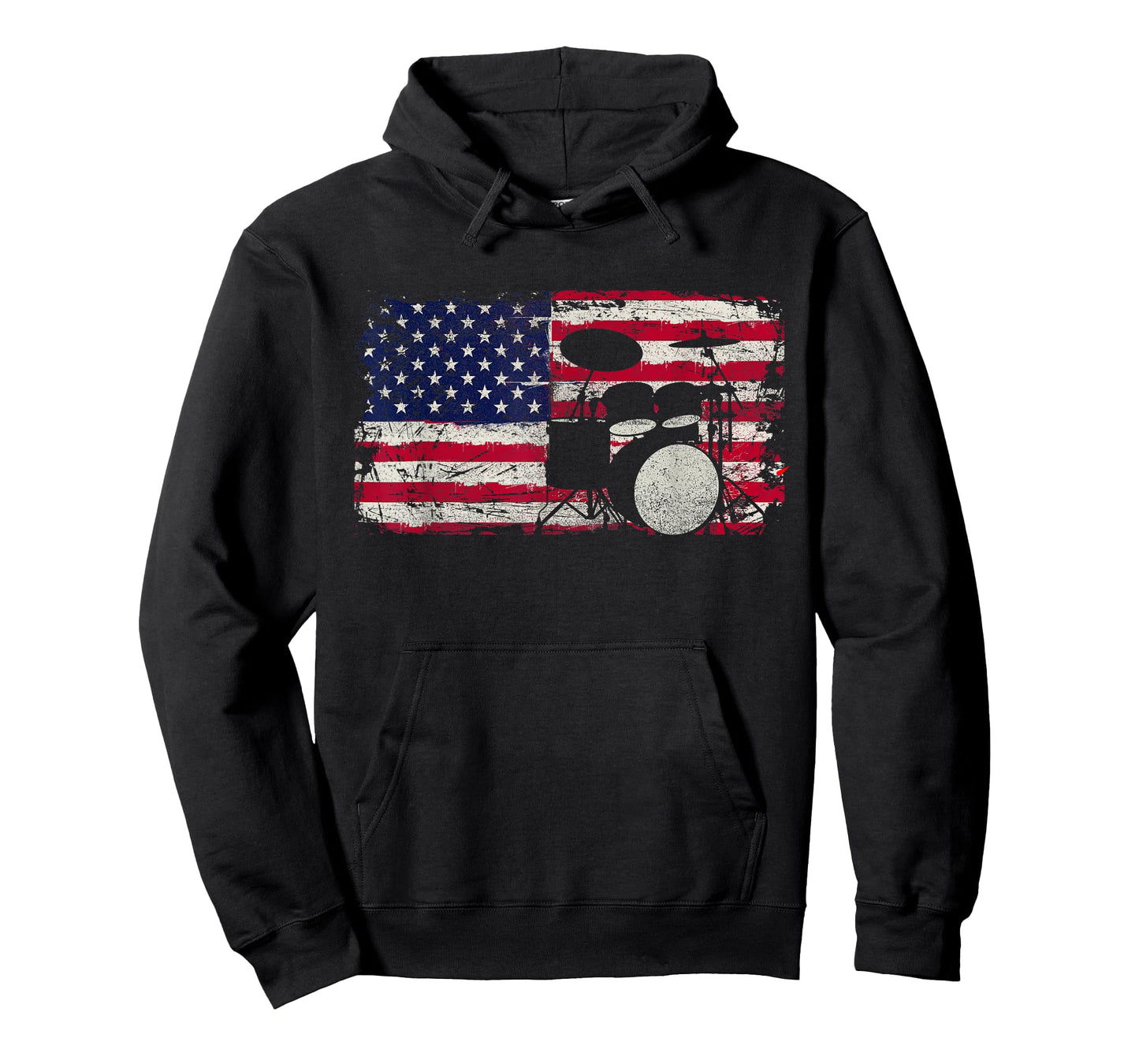 Drum Sets - USA Flag Drummer Music Lover Drumming T-Shirt