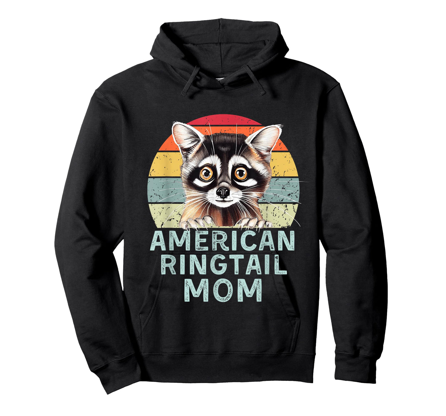American Ringtail Cat Mom Funny Retro Vintage Cats Heartbeat T-Shirt