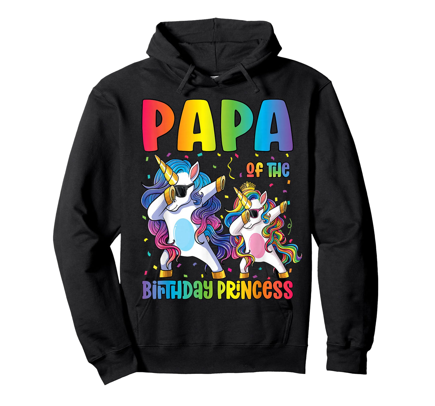 Papa of the Birthday Princess Dabbing Princess Unicorn Dad T-Shirt