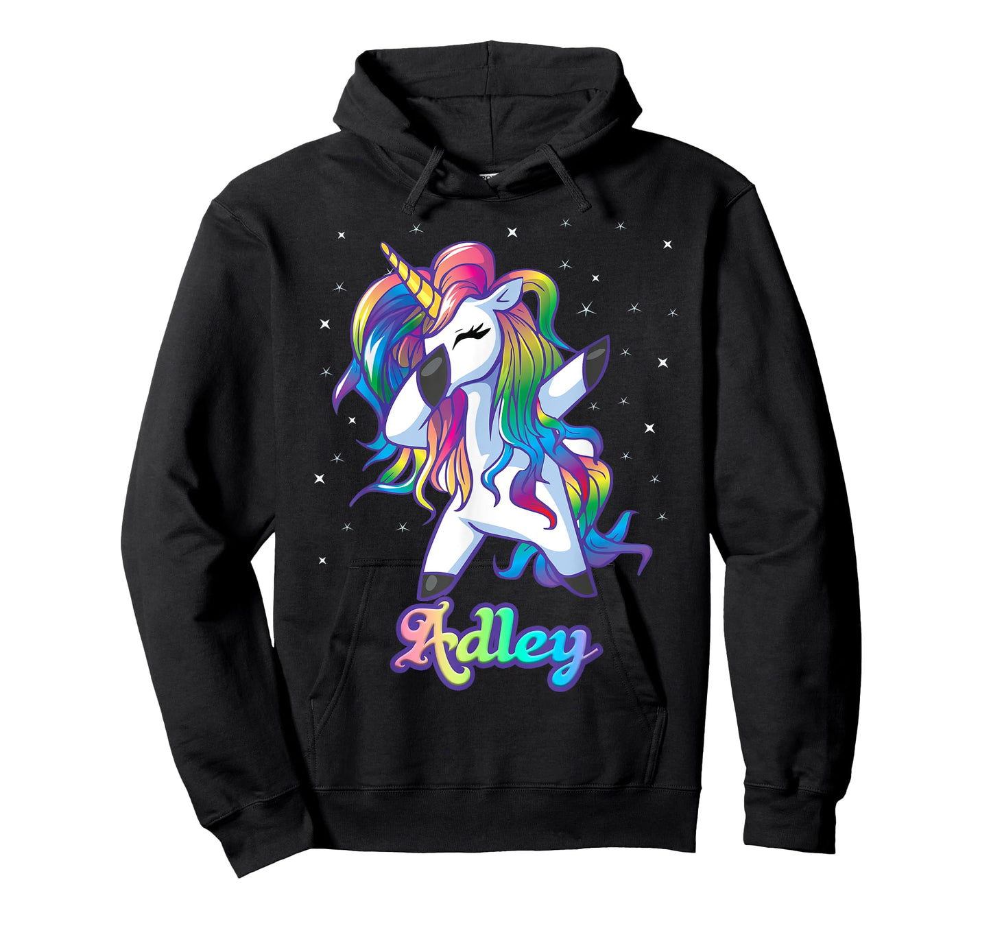 Adley Name Personalized Custom Rainbow Unicorn Dabbing T-Shirt Small