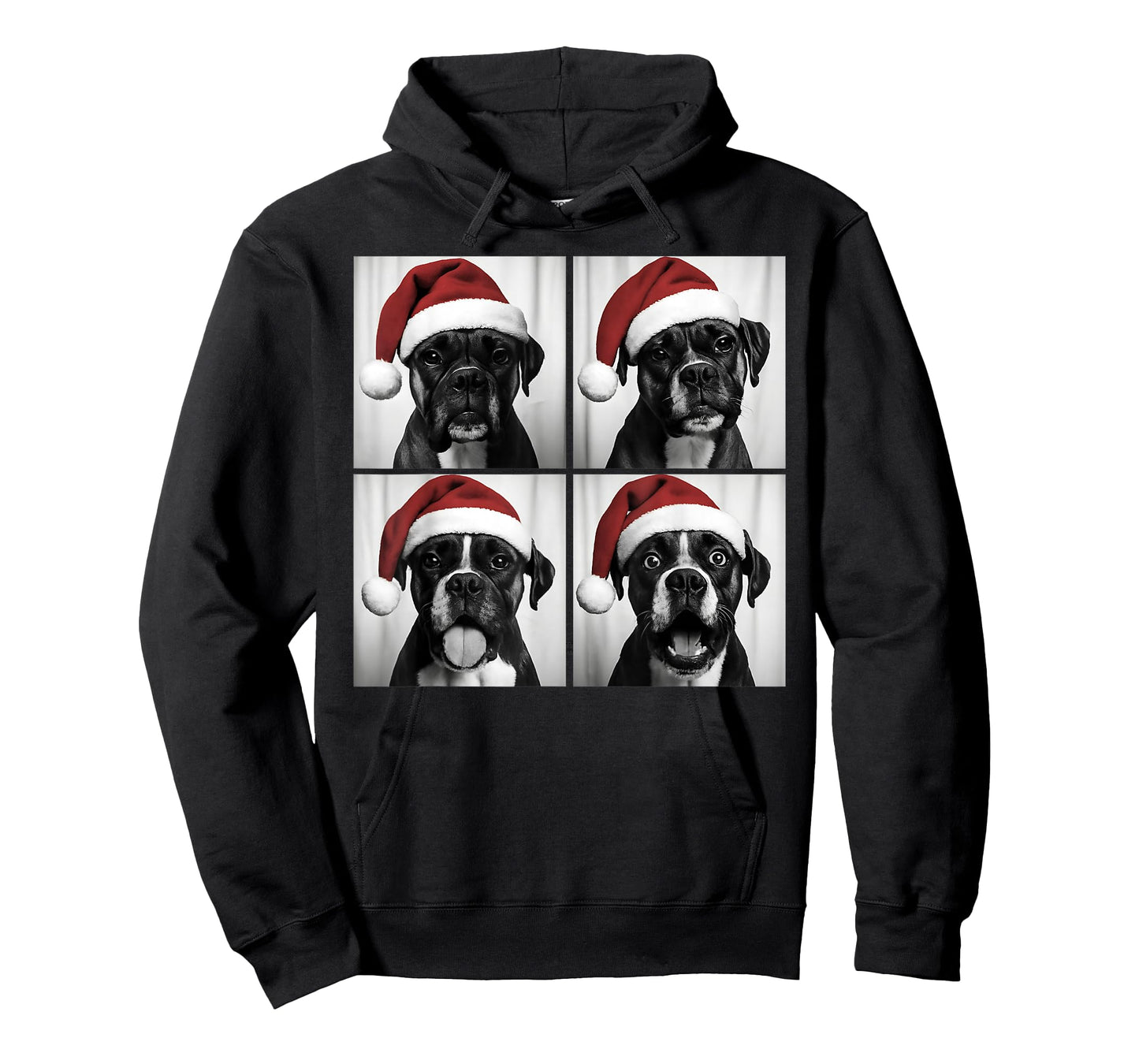 Funny Christmas Boxer Dog Santa Photo Booth T-Shirt