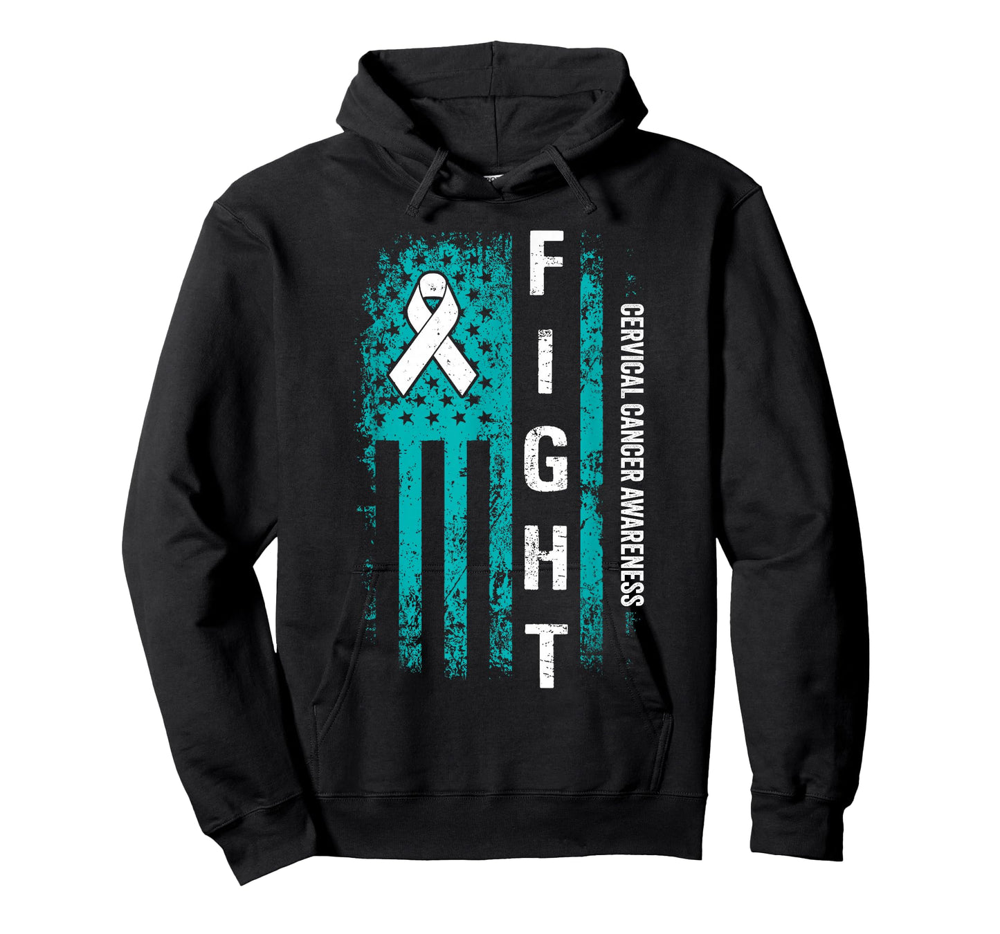 Fight Cervical American Flag Cervical Cancer Awareness T-Shirt