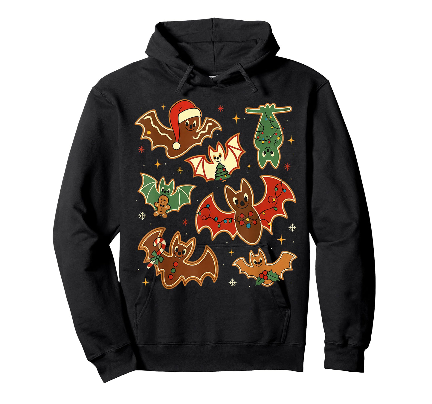 Cute Gingerbread Bats Spooky Christmas Cookie Merry Batmas T-Shirt