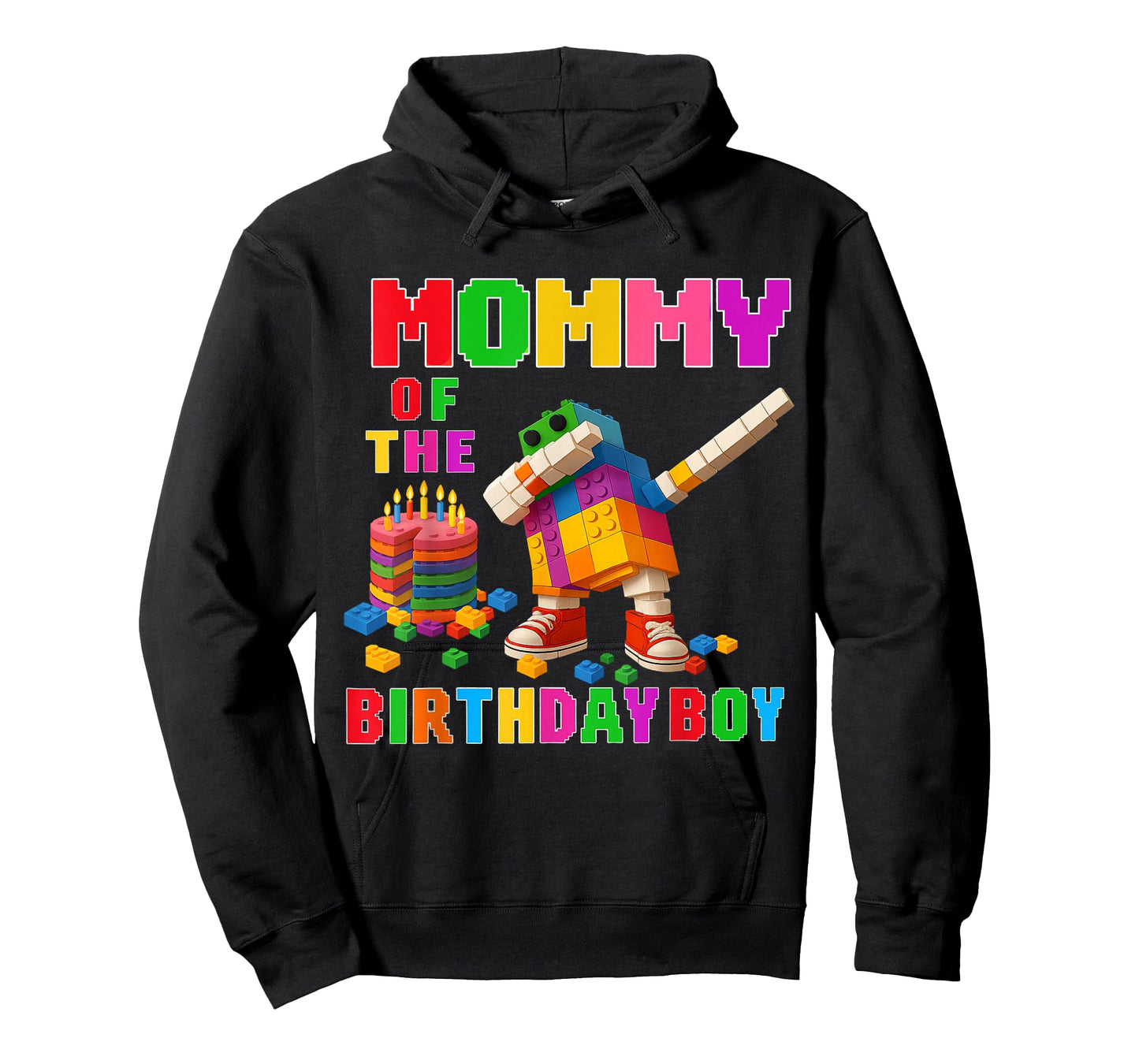 Mommy of The Birthday Boy Building Bricks Family Matching T-Shirt