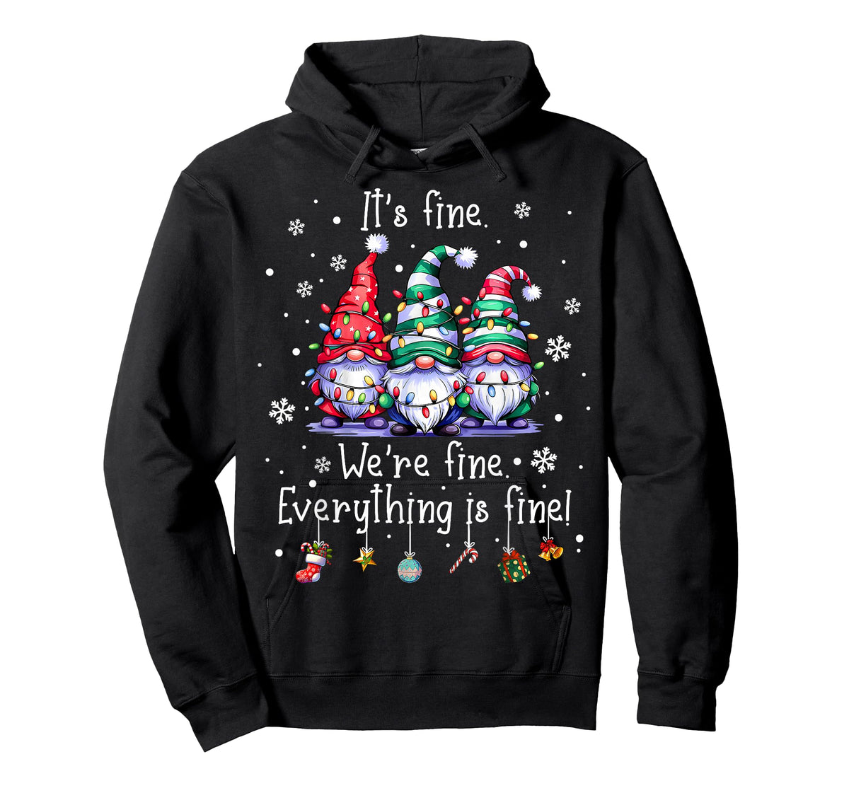 It's Fine We're Fine Everything is Fine Gnome Teacher Xmas T-Shirt