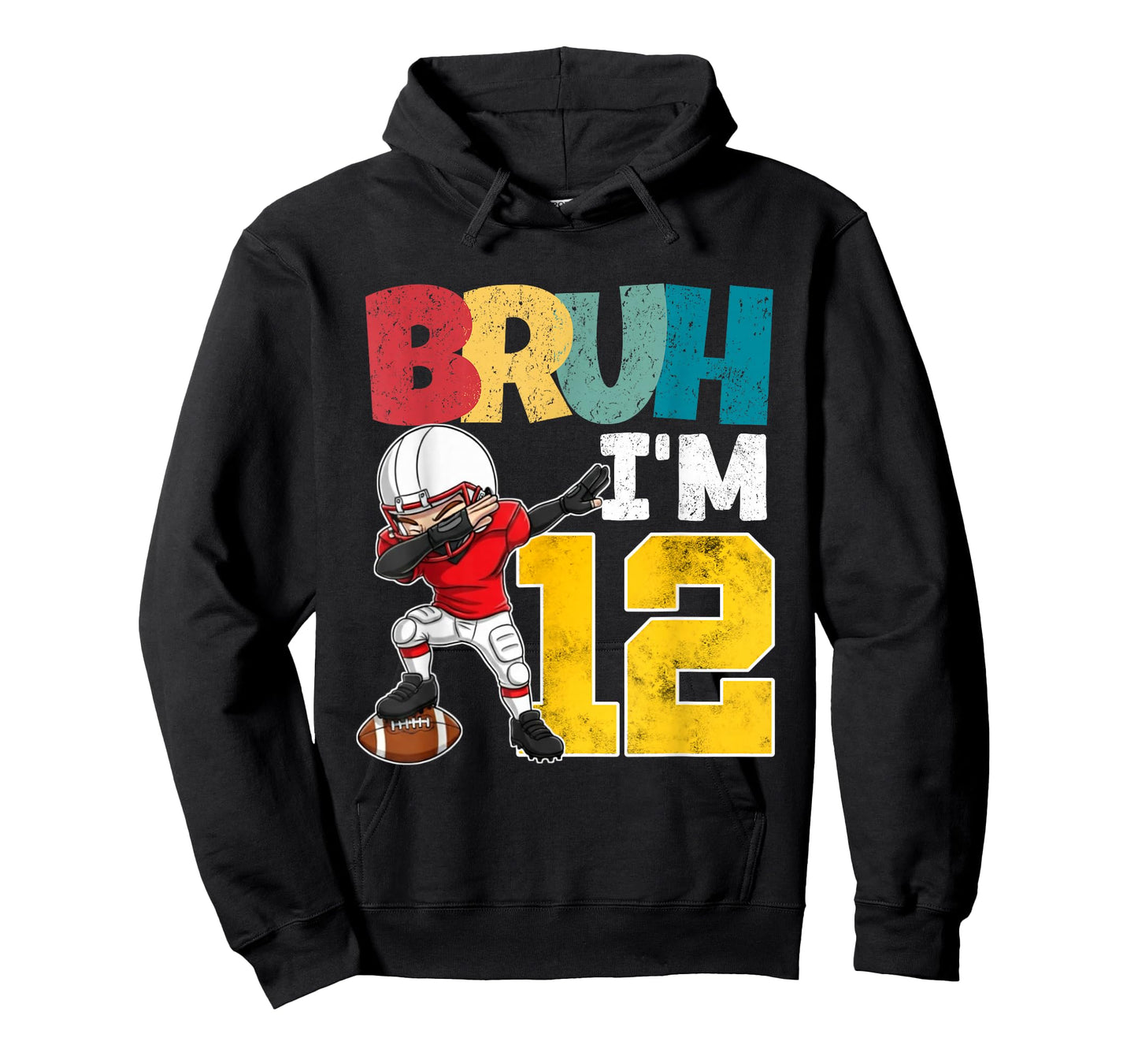 Bruh I'm 12 Year Old Football Player Boy 12th Birthday T-Shirt