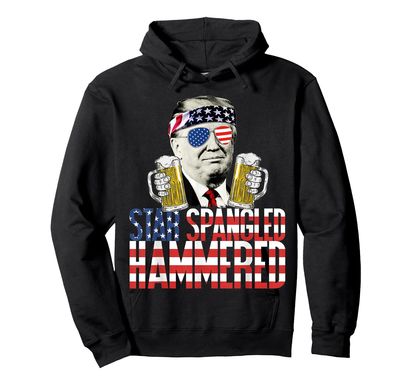 Star Spangled Hammered President Donald Trump Beer Lover T-Shirt