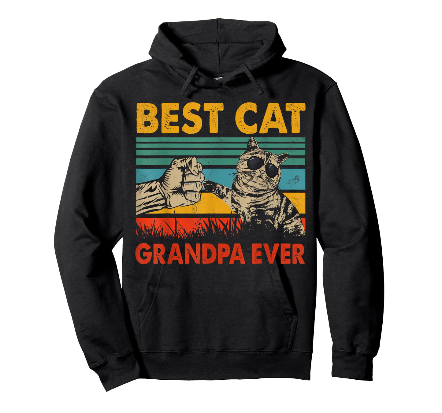 Vintage Retro Best Cat Grandpa Happy Father's Day Cat Lover Men Women T-Shirt
