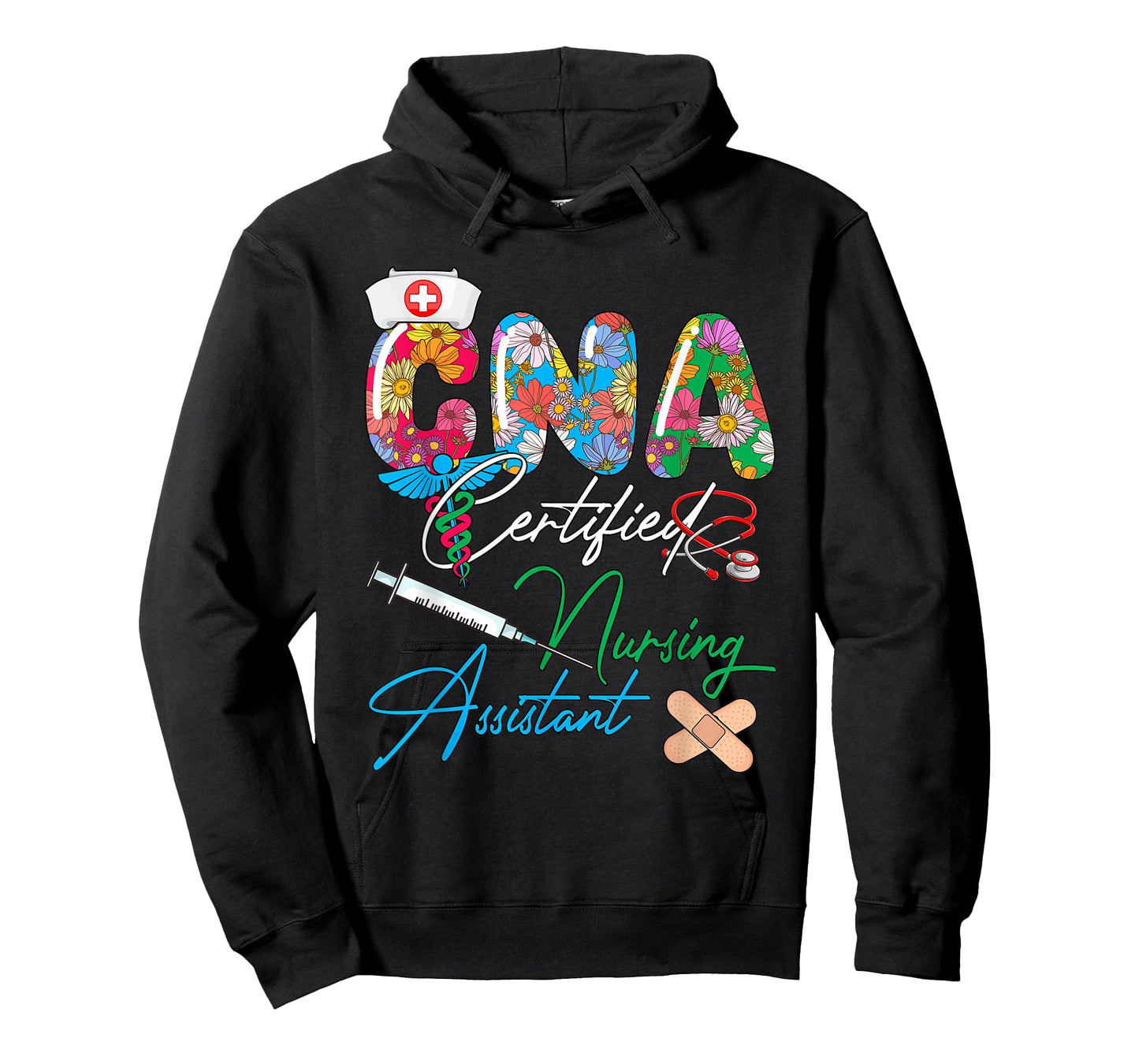 CNA Certified Nursing Assistant Costume Flowers Colorful T-Shirt