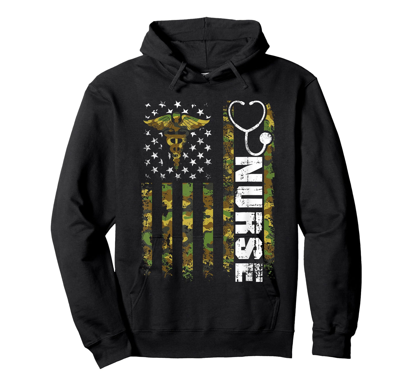 American Flag Camouflage Nurse Patriotic 4th Of July T-Shirt