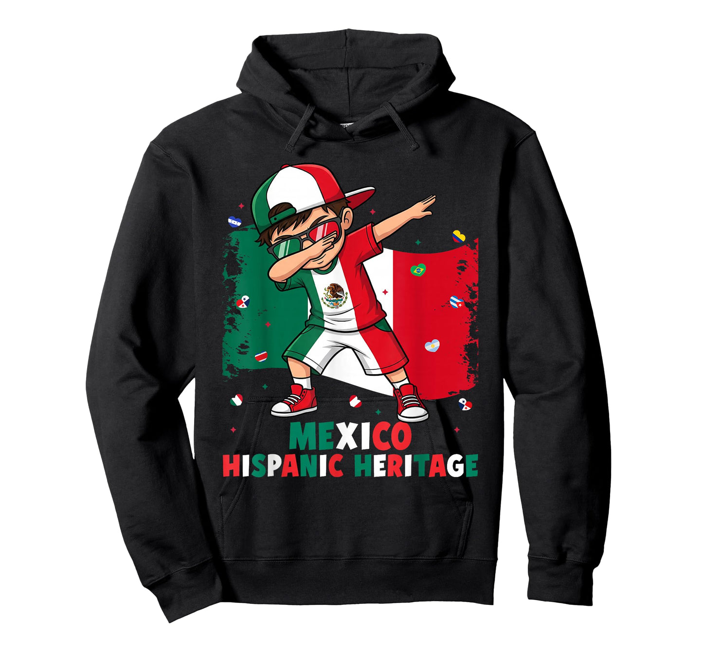 Dabbing Boy Mexico Hispanic Heritage Month Mexico Flag T-Shirt