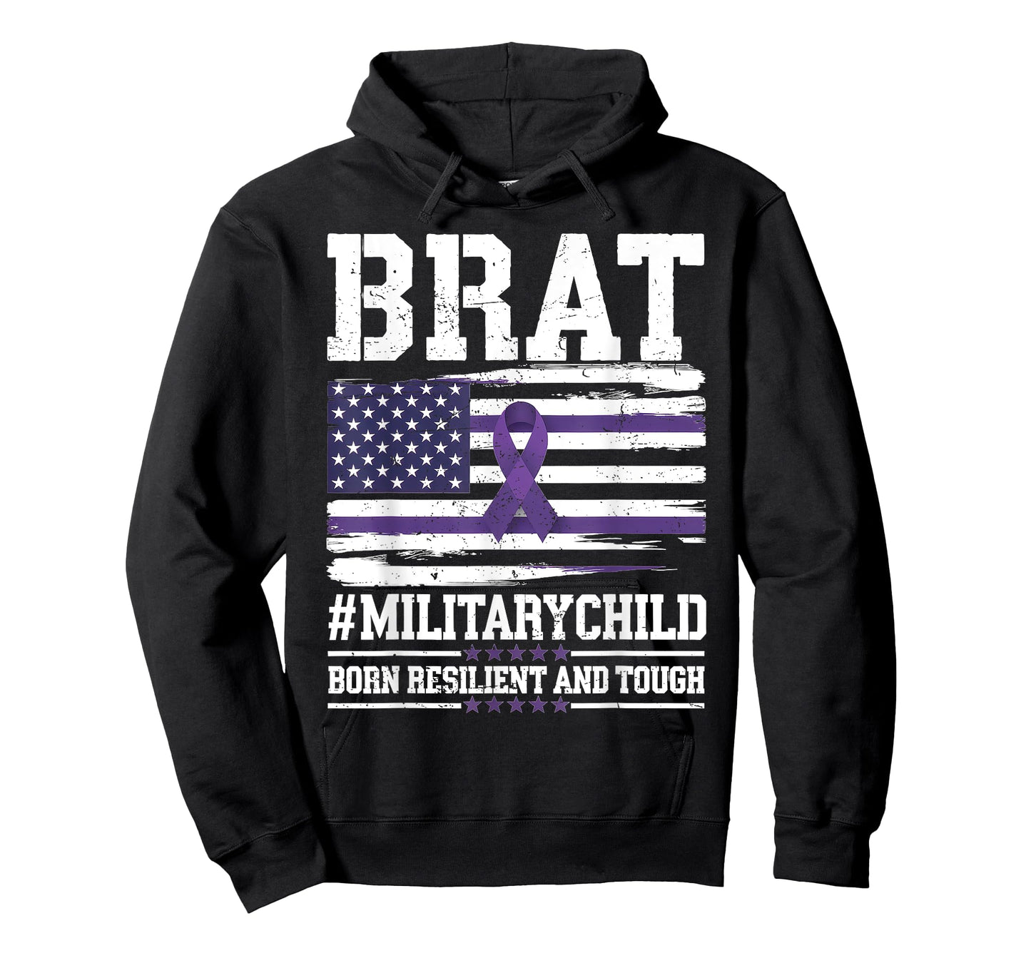 Purple Up Military Child Month Proud BRAT Kids American Flag T-Shirt