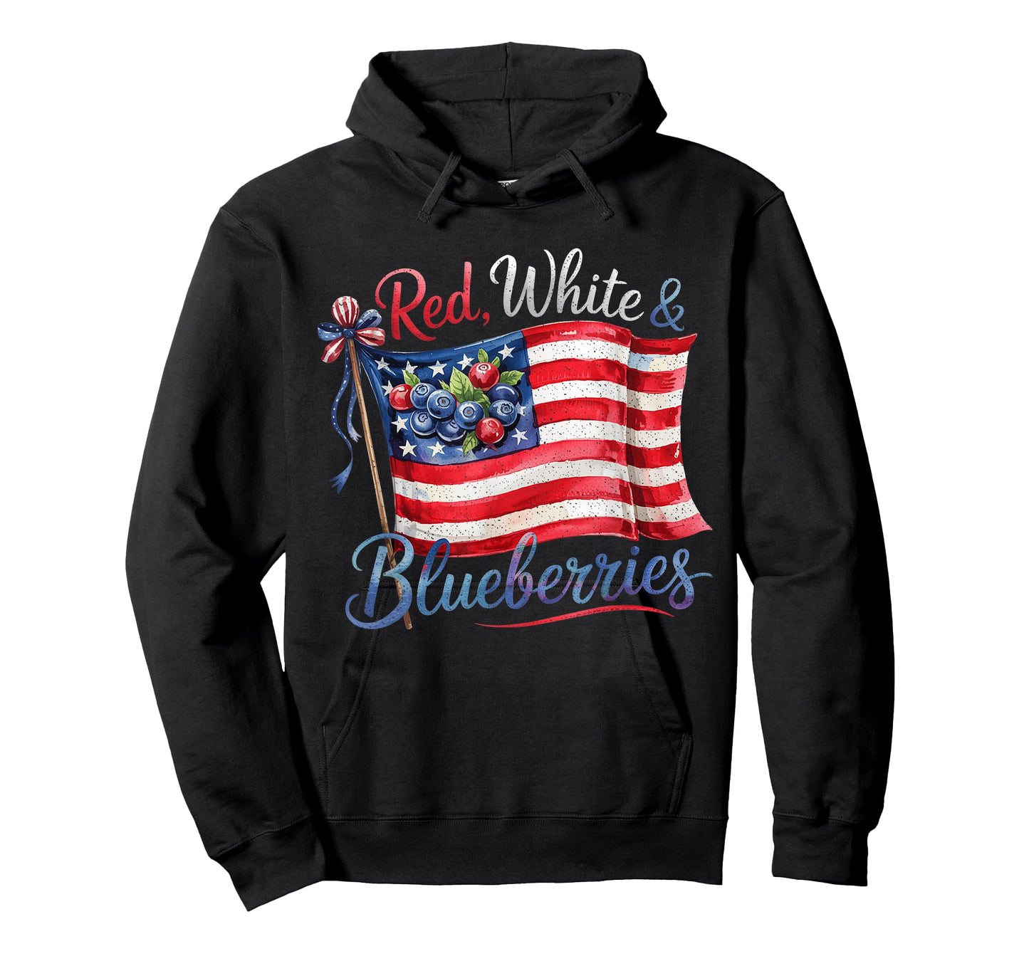 Red White & Blueberries Coquette Flag Bow Men Women T-Shirt
