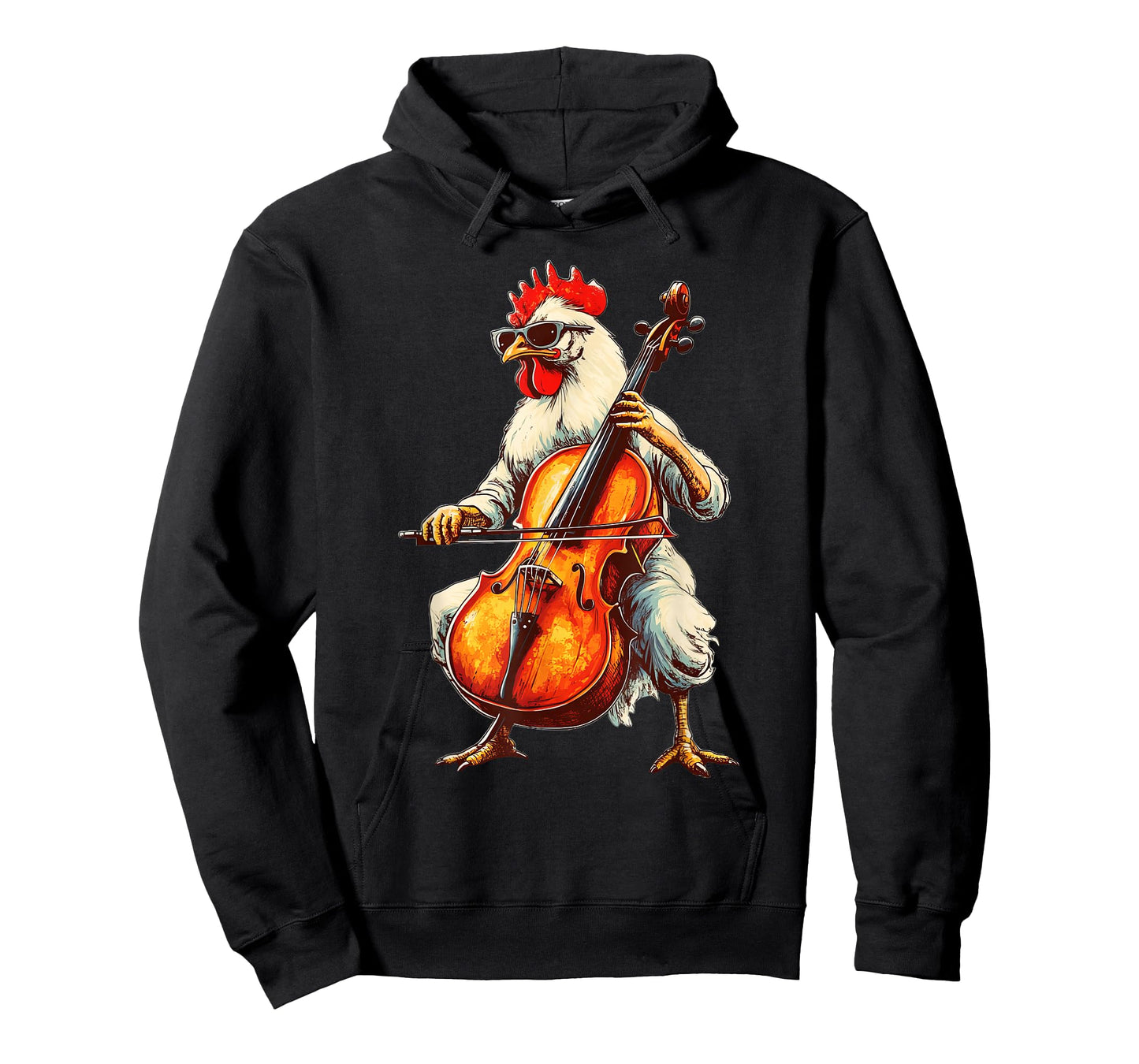 Cute Chicken Playing Cello Musician Music T-Shirt