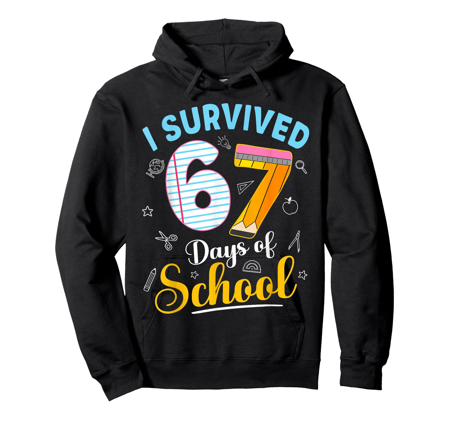Funny Meme I Survived 67 Days of School Teacher Student Kids T-Shirt
