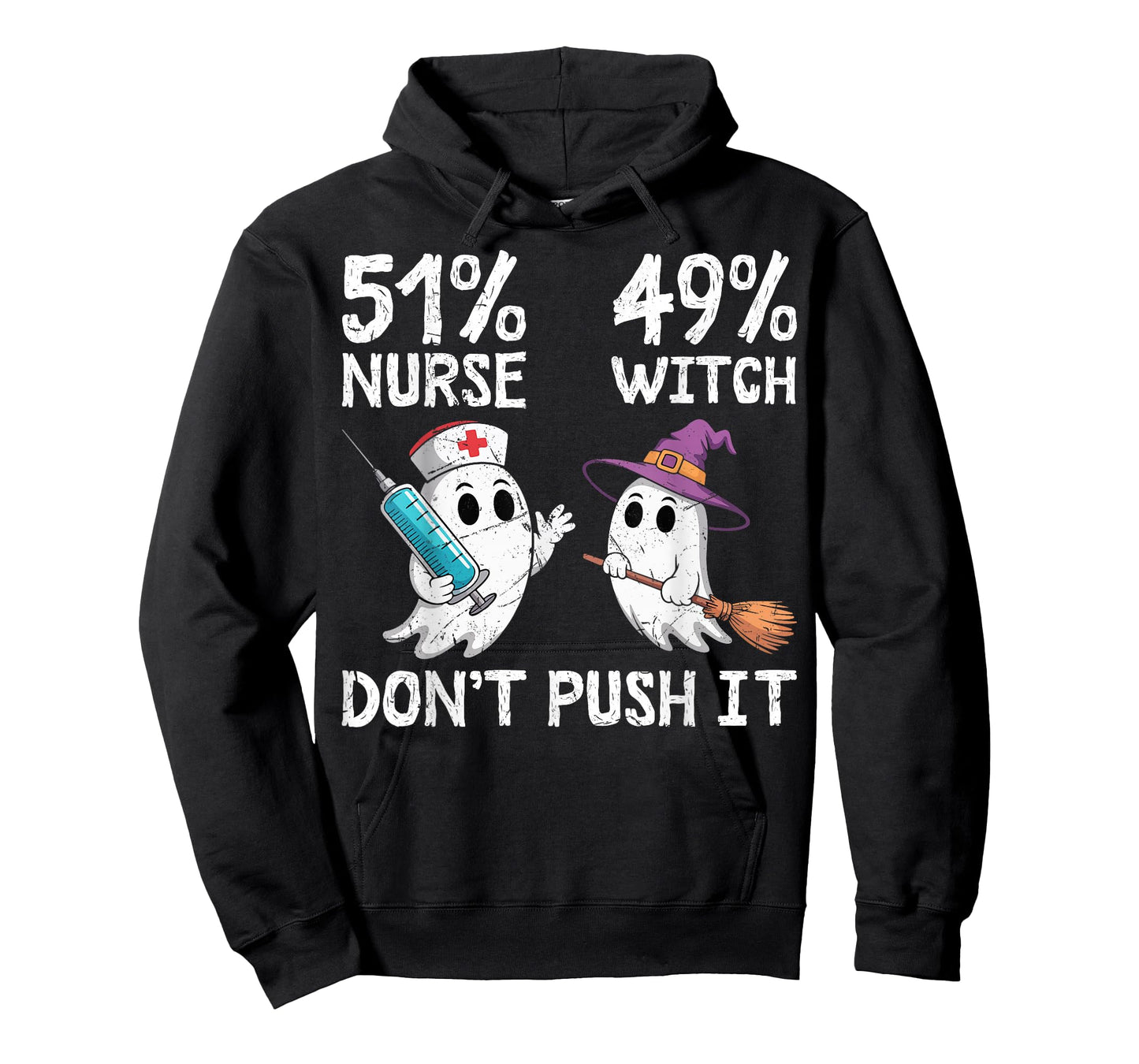 51% Nurse 49% Witch - Funny Nursing Spooky Halloween Party T-Shirt