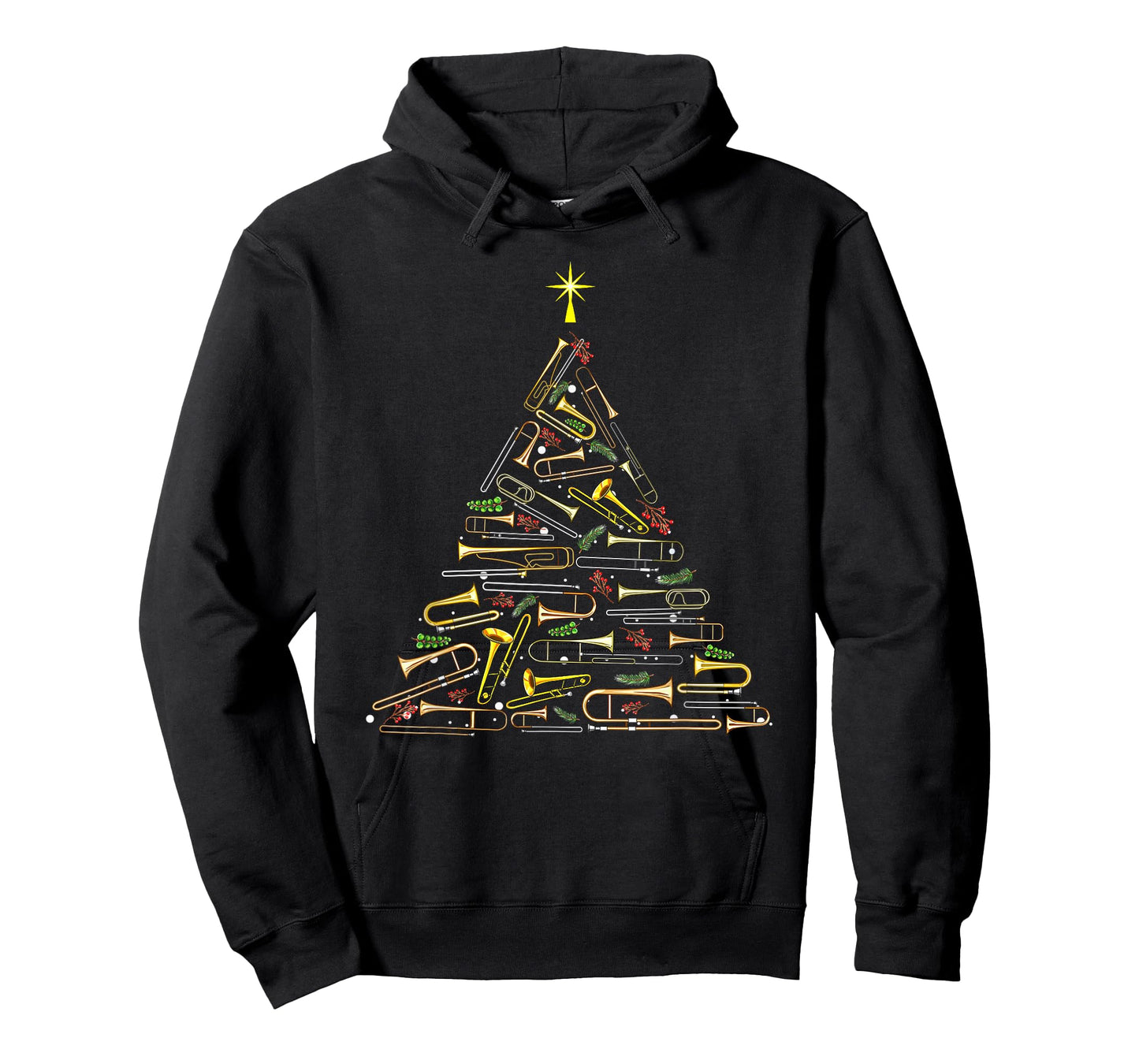 Cool Trombone Christmas Tree Trombone Lovers Marching Band T-Shirt