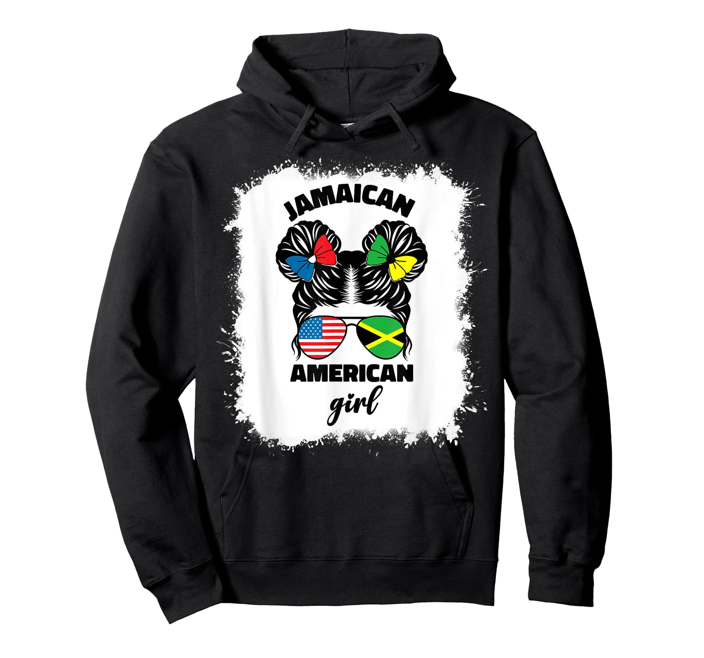 Half American And Jamaican America Jamaica Flag Kids Girl T-Shirt