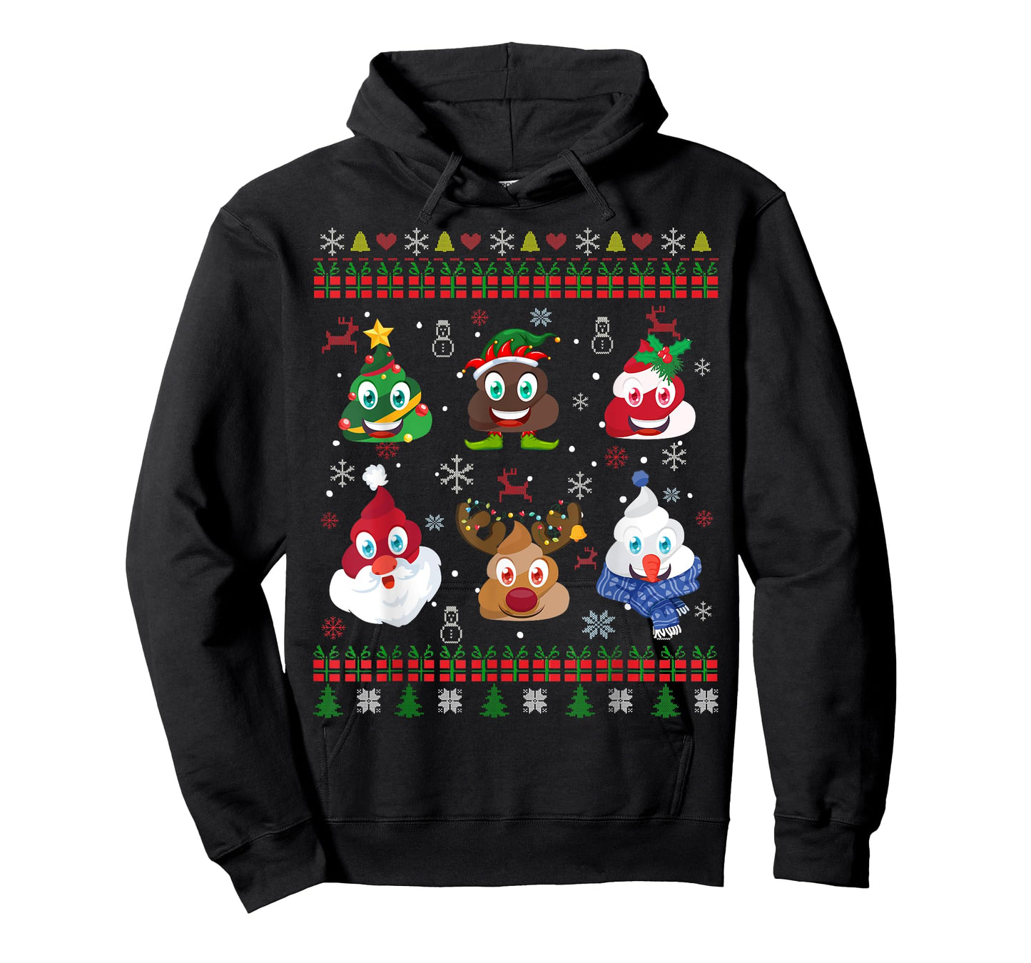 Christmas Poop Santa Elf Reindeer Ugly Christmas T-Shirt