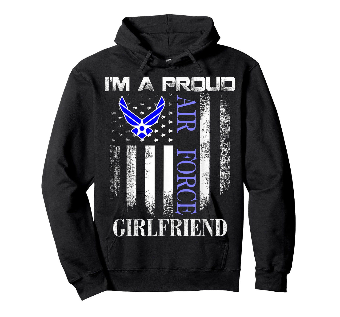 Vintage I'm A Proud Air Force Girlfriend With American Flag T-Shirt