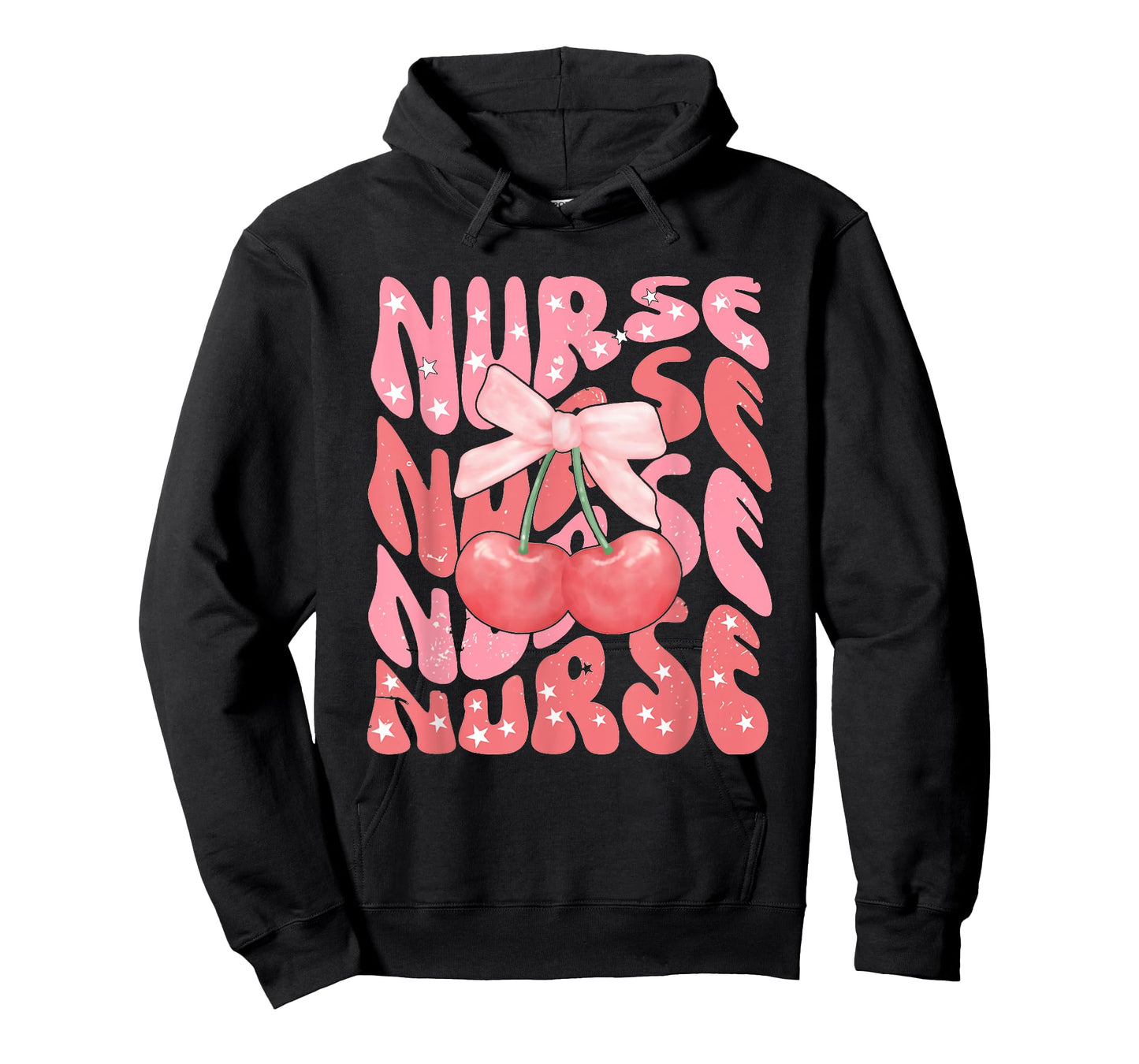 Cute Cherry Coquette Nurse Pink Bow Girlcore Nurse ICU ER RN T-Shirt