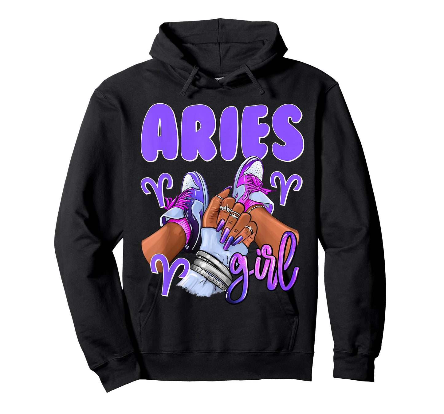 Aries Girl African American Women Sneakers Zodiac T-Shirt