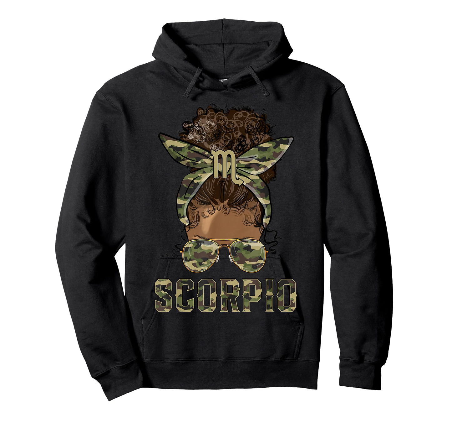 Scorpio Girl Camouflage Camo Black Women Zodiac Sign T-Shirt